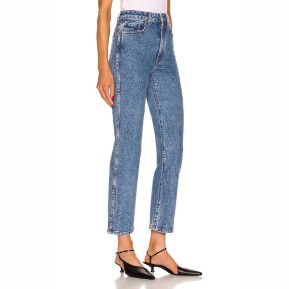 Khaite Abigail High Rise Straight Leg Jeans - Lakeland Stretch - Picture 4 of 13